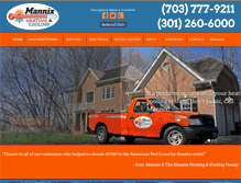 Tablet Screenshot of mannixhvac.com